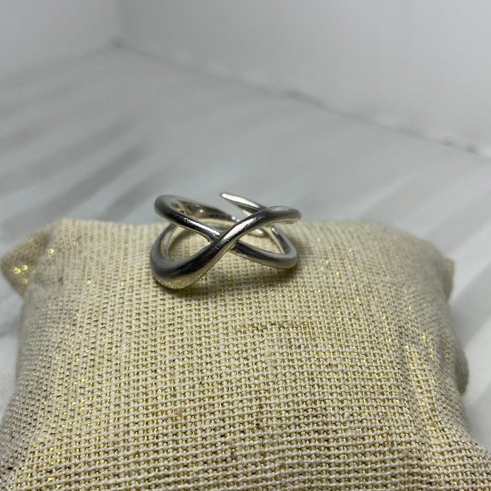 Vintage Sterling Silver X Open Wrap Ring